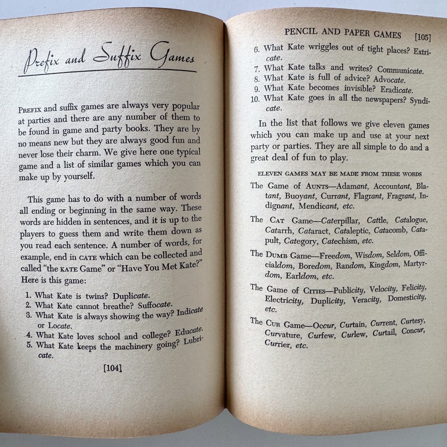 The Home Book of Party Games, 1949 Hardcover