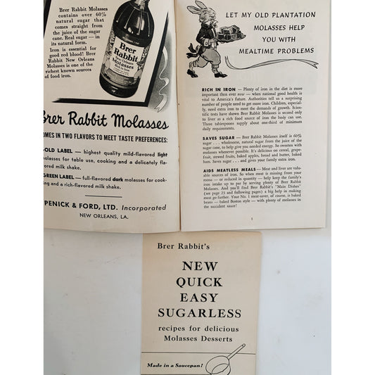 Brer Rabbit's Modern Recipes for Modern Living, Molasses Cook Book, Mid Century Paperback