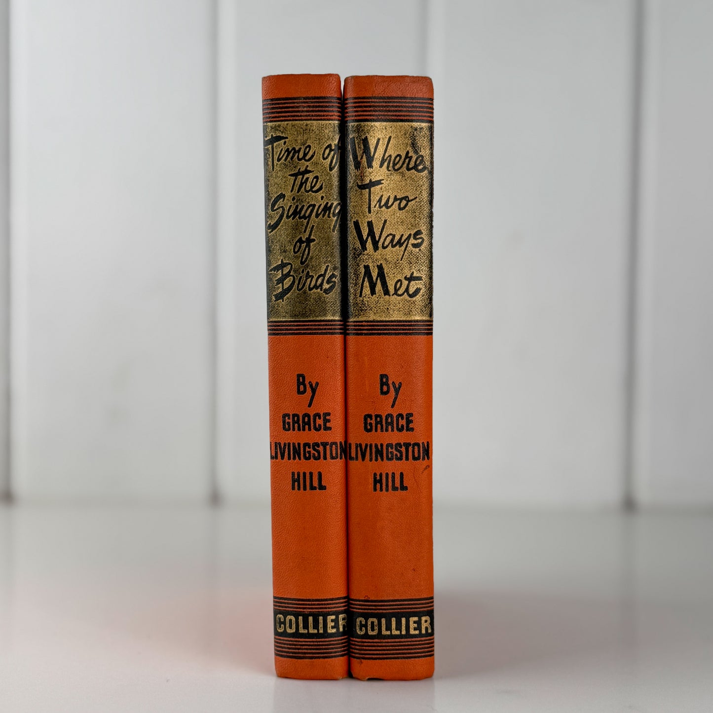 Grace Livingston Hill Book Bundle, Set of 2 Hardcover P.F. Collier Orange Editions