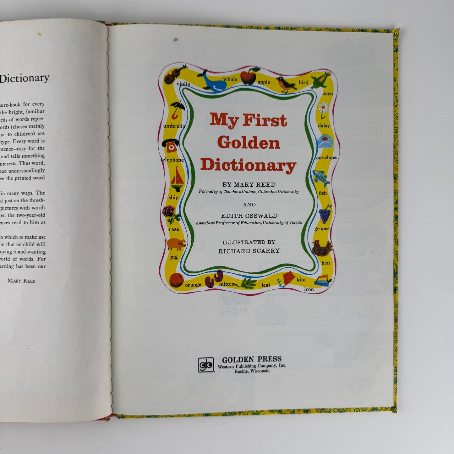 My First Golden Dictionary, Illustrated Oversized 1978 Hardcover Children's Boook