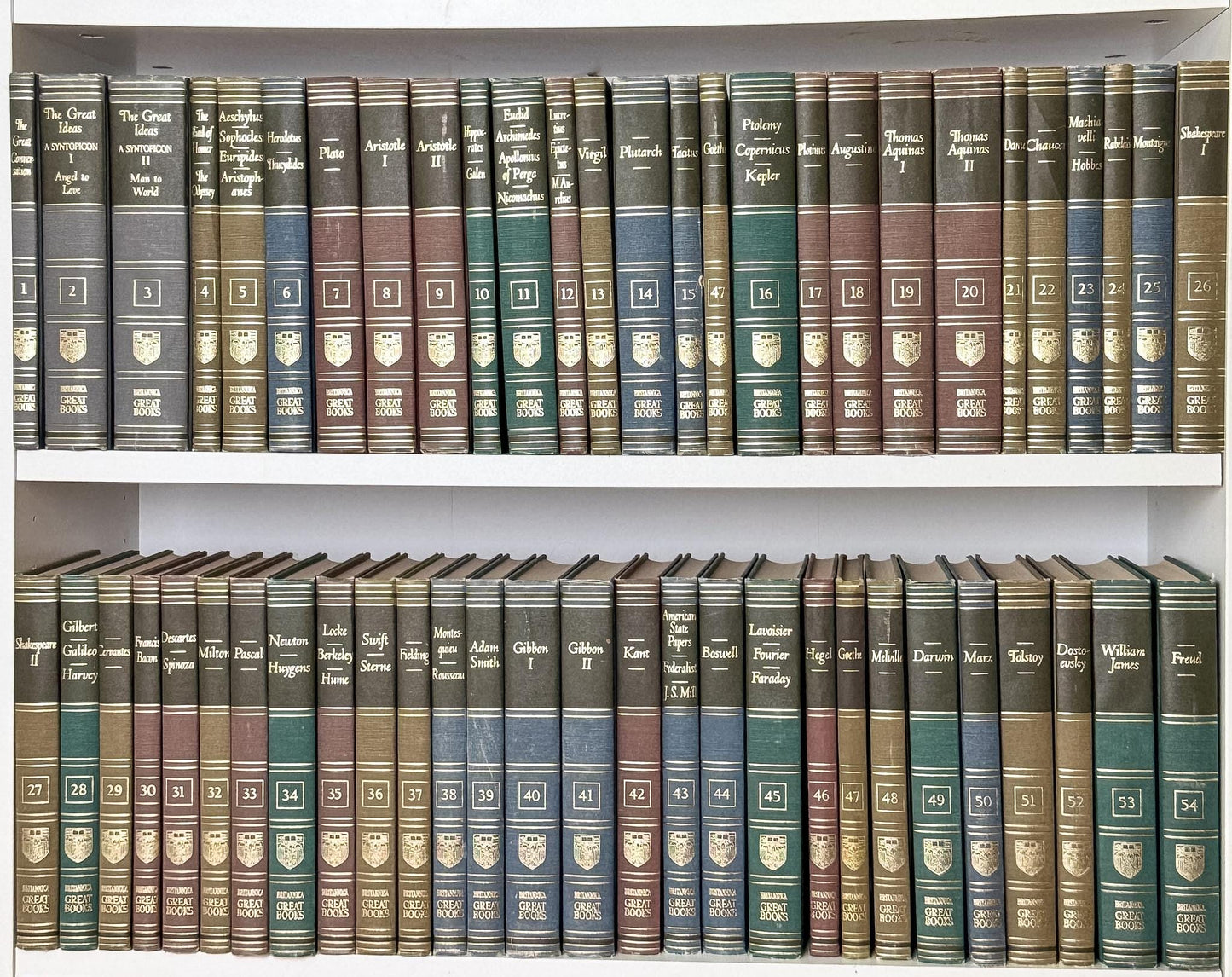 1952 Britannica Great Books of the Western World Set, 54 Volumes, Mid-Century Reference Collection - Pretty Old Books