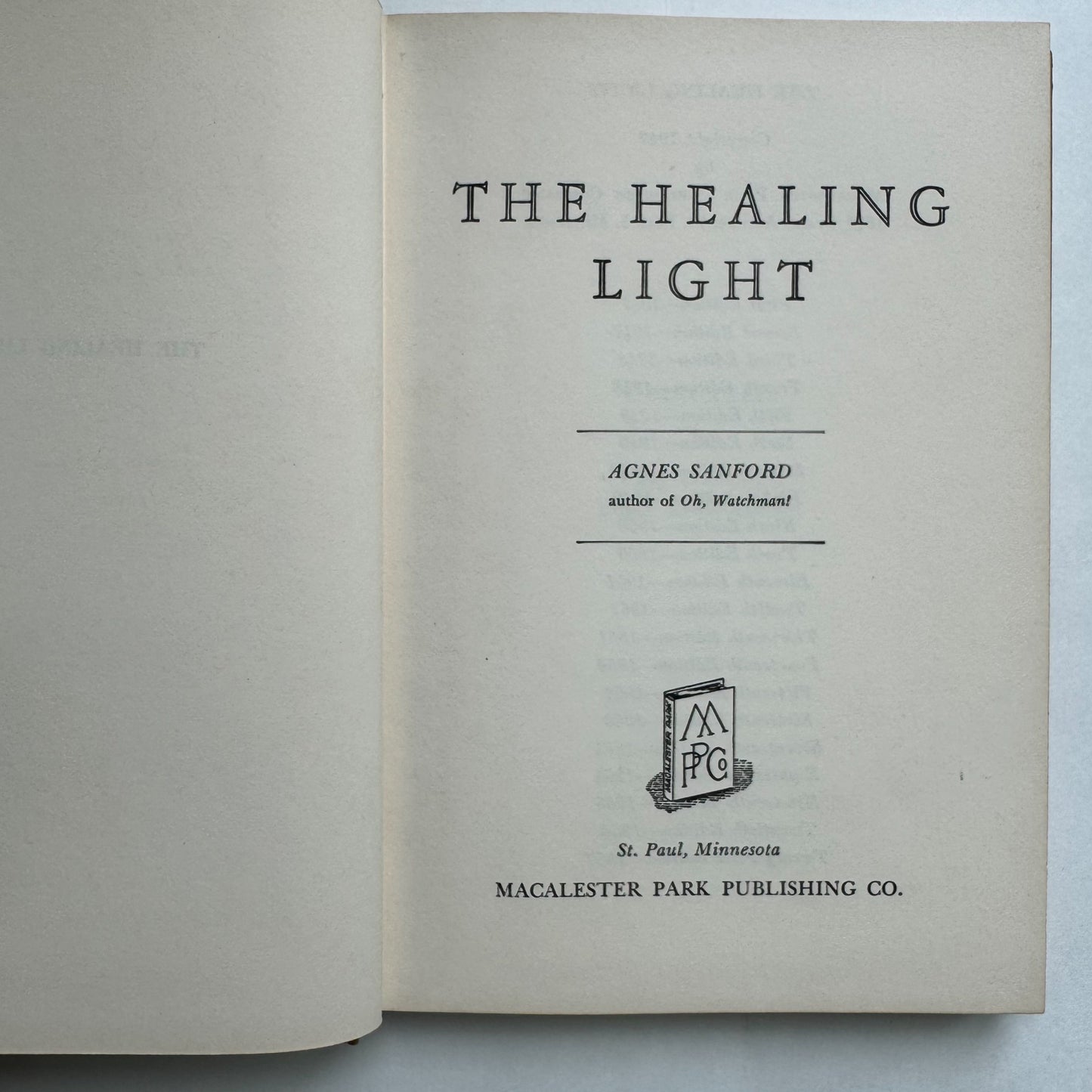 The Healing Light, Agnes Sanford, 1957 Christian Faith Healing Hardcover