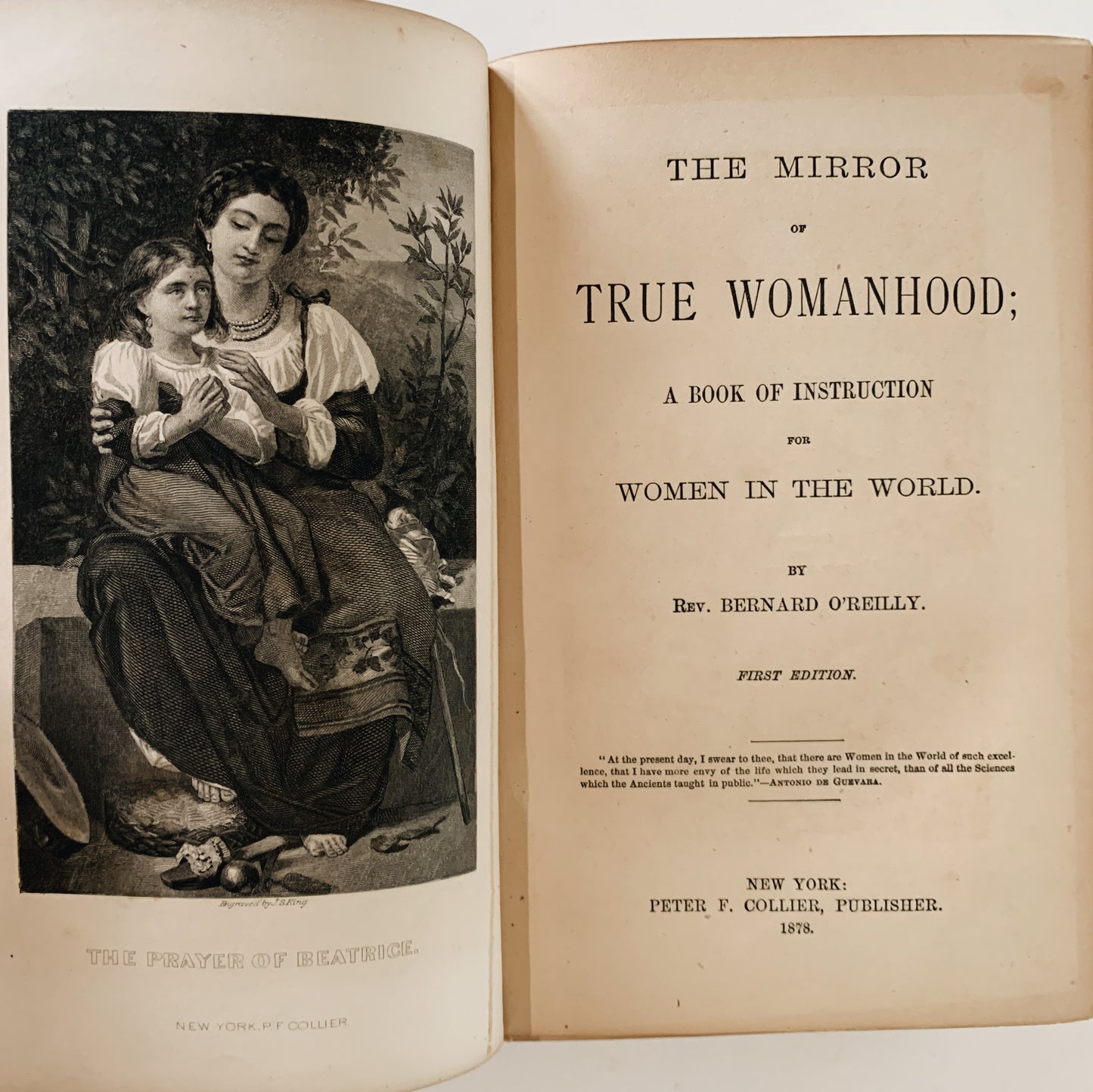 The Mirror of True Womanhood; A Book of Instruction For Women in the World, 1878 Hardcover