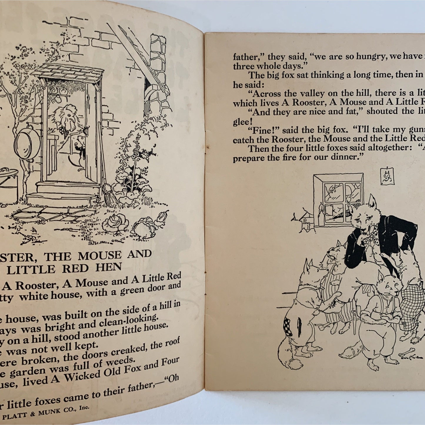 The Rooster, The Mouse, and the Little Red Hen, Platt & Munk Paperback, 1932