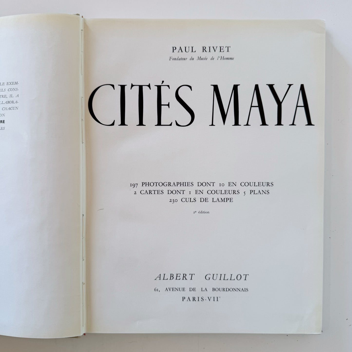 Cites Maya, French Language 1954 Hardcover Book, Mayan Civilization