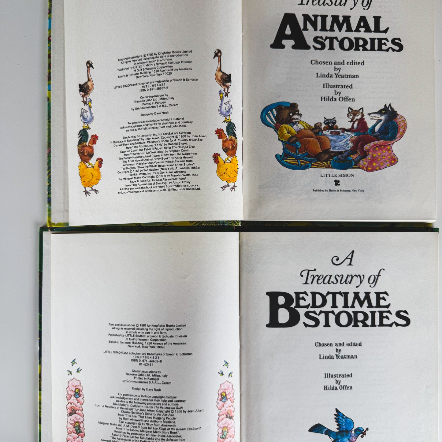 A Treasury Book of Animal Stories and Bedtime Stories, 1981-2 Hardcover Set of 2