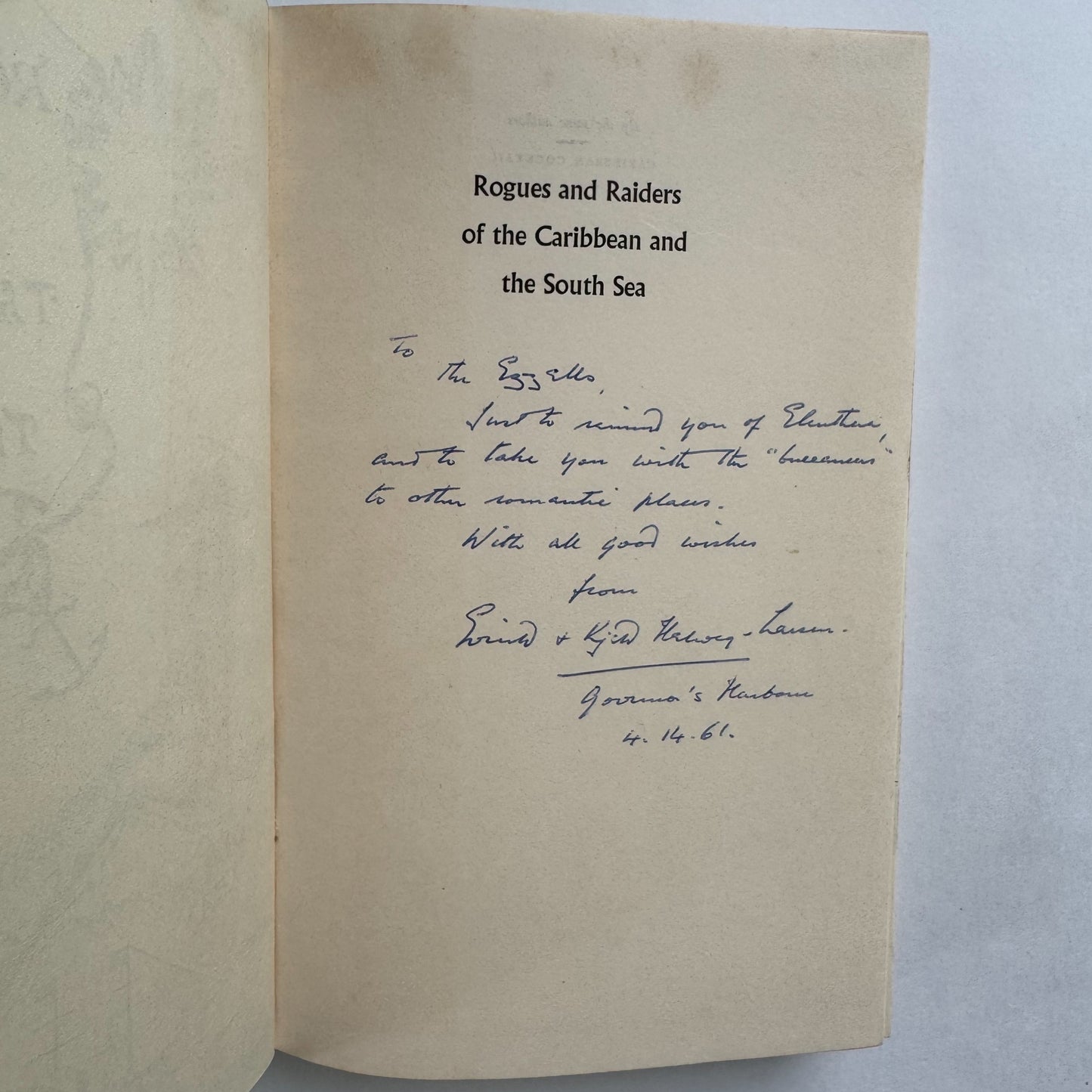Rogues and Raiders of the Caribbean and the South Sea, SIGNED 1959 Hardcover