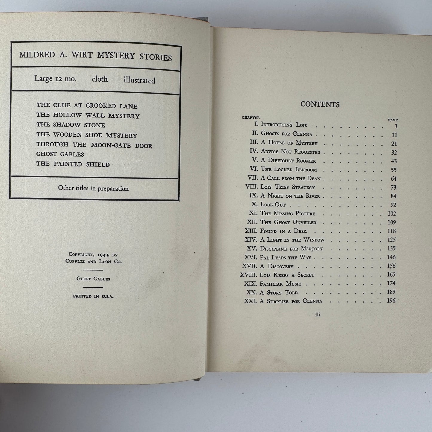 Ghost Gables, Mildred A. Wirt, 1939 YA Mystery by Nancy Drew Author