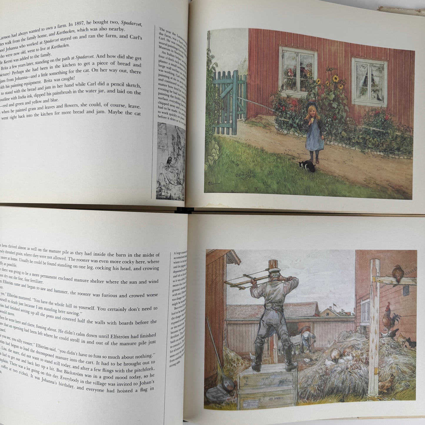 Set of 2 Carl Larrson Books: A Family and A Farm, Lennart Rudstrom, Vintage Hardcover