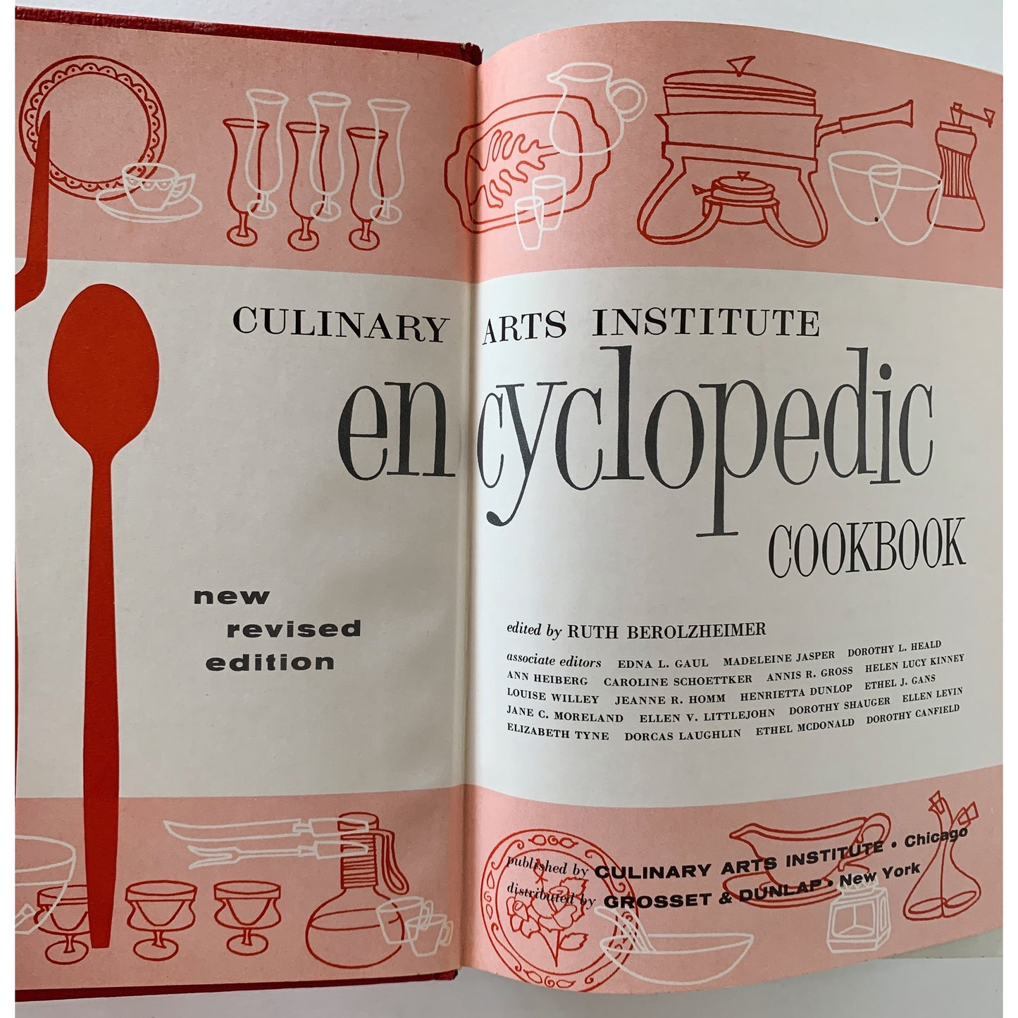 Culinary Arts Institute Encyclopedic Cookbook, Red Polka Dot w/Dust Jacket, 1974