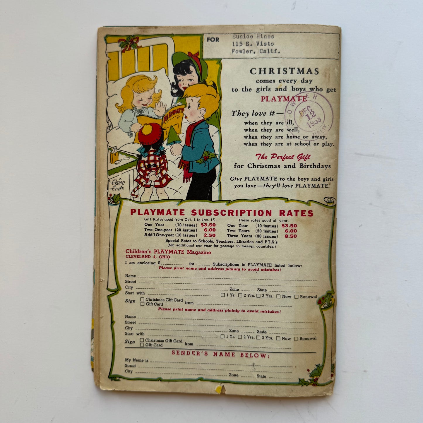 Children's Play Mate Magazine January 1959, Activities and Stories