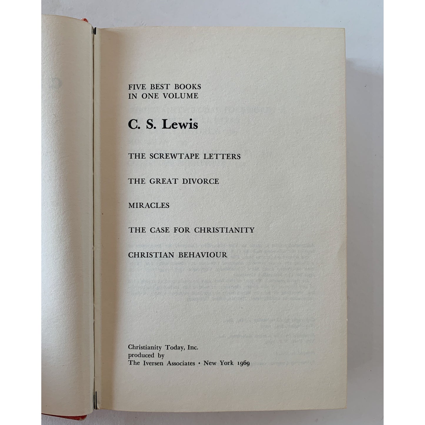 The Best of C.S. Lewis, Five Books in One Volume, 1969