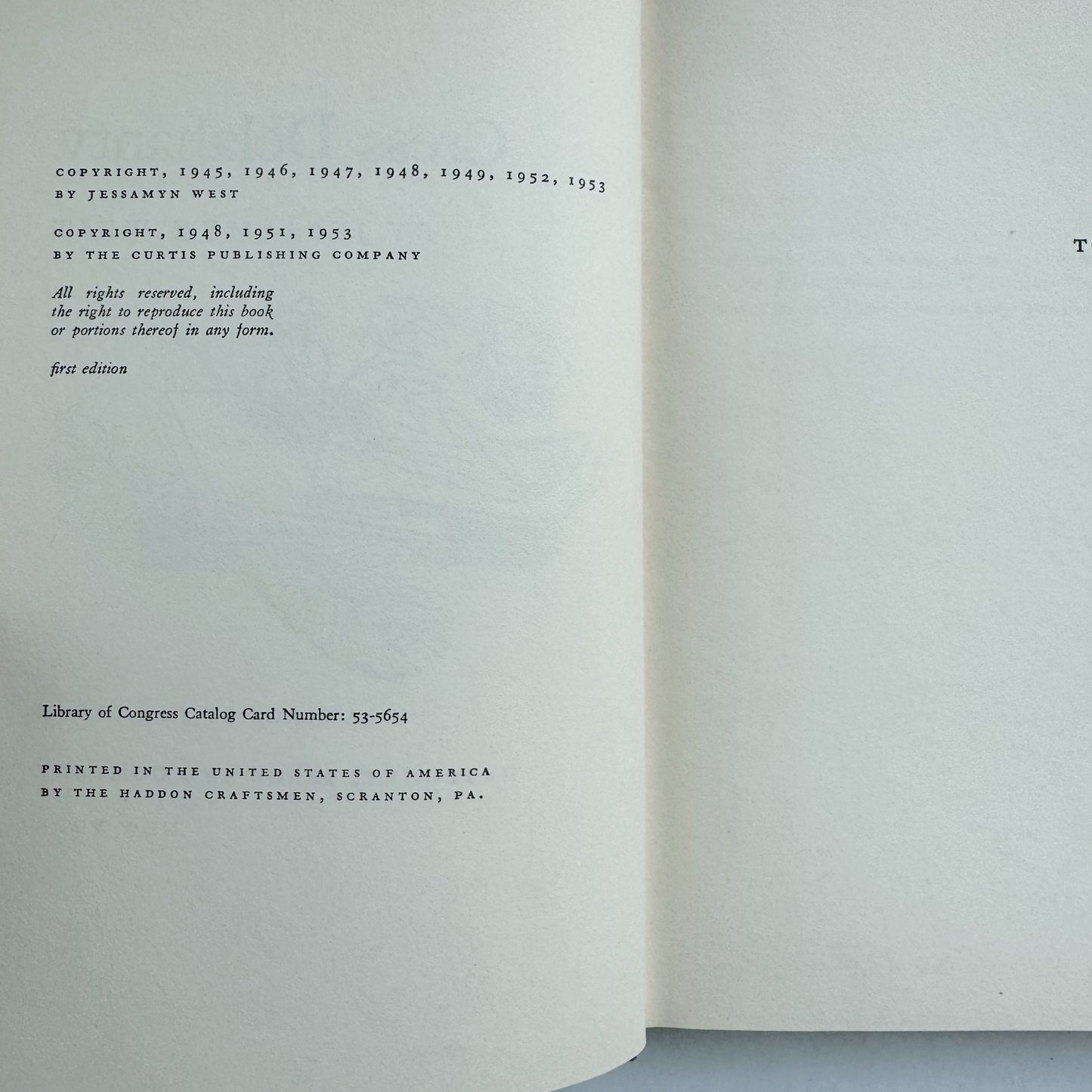 Cress Delahanty, Jessamyn West, 1953 Hardcover