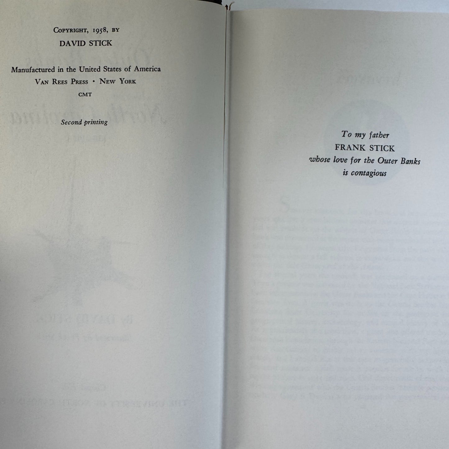 The Outer Banks of North Carolina, David Stick, 1958, SIGNED Hardcover