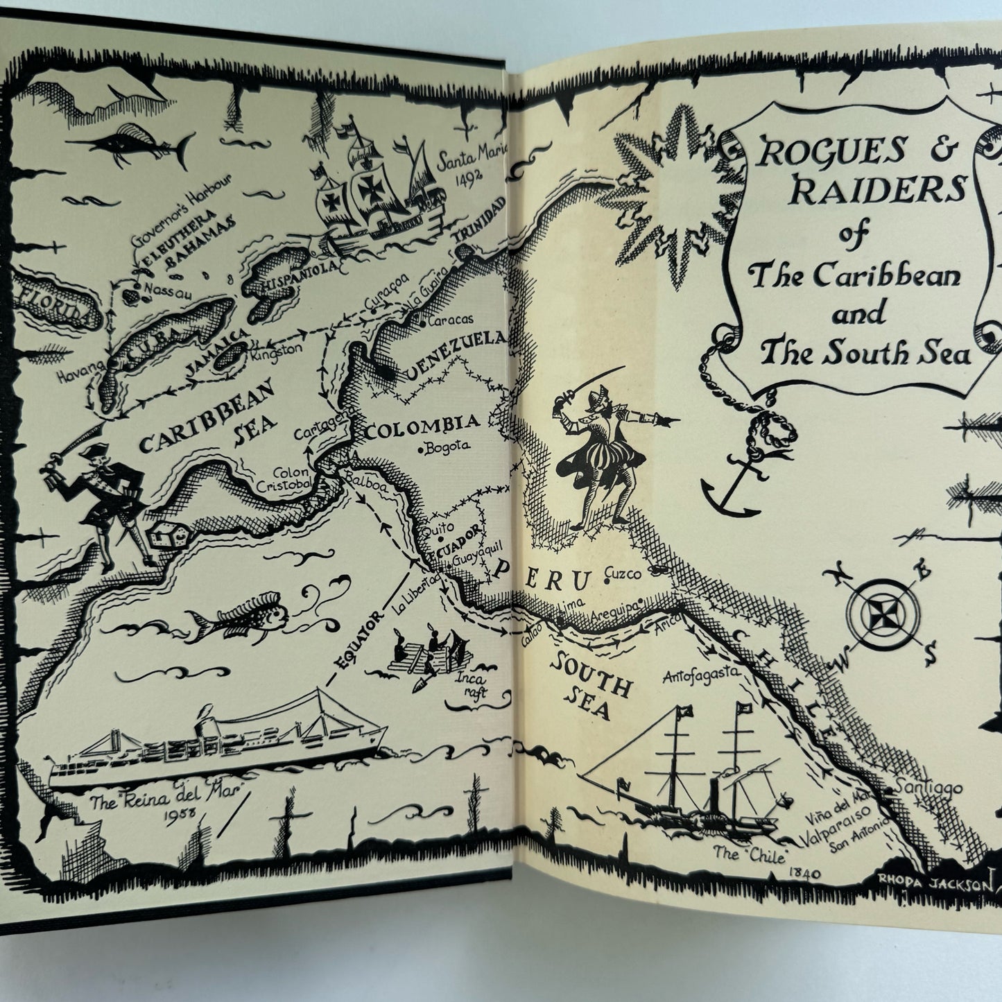 Rogues and Raiders of the Caribbean and the South Sea, SIGNED 1959 Hardcover
