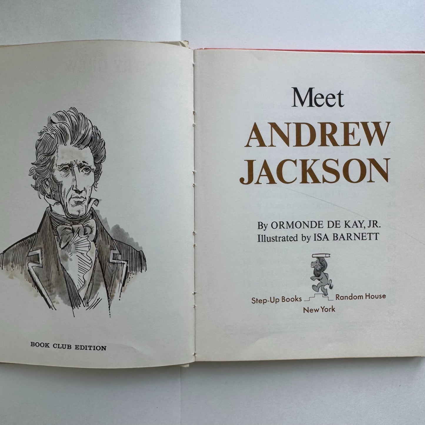 Meet Andrew Jackson, 1967 Step-Up Books Book Club Edition, Juvenile Biography