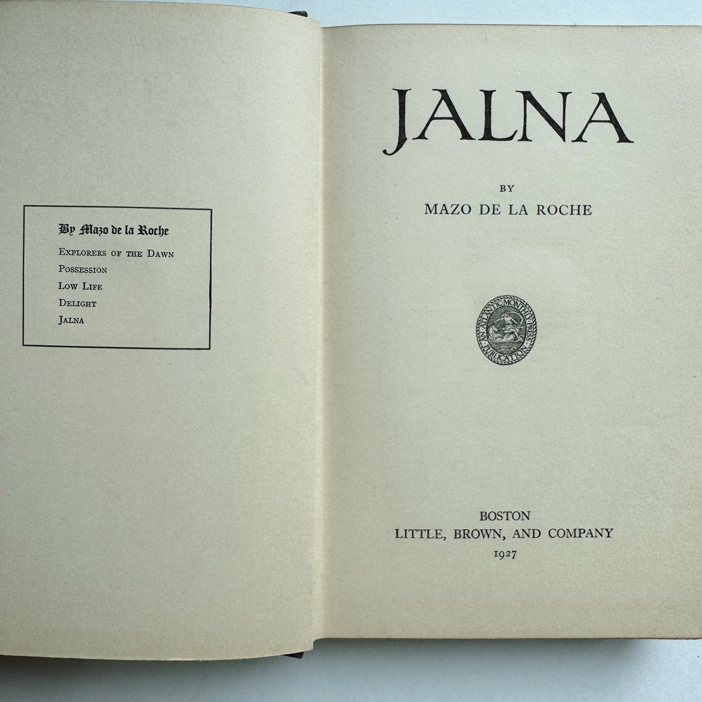 Jalna, 1927, Mazo de la Roche, Hardcover