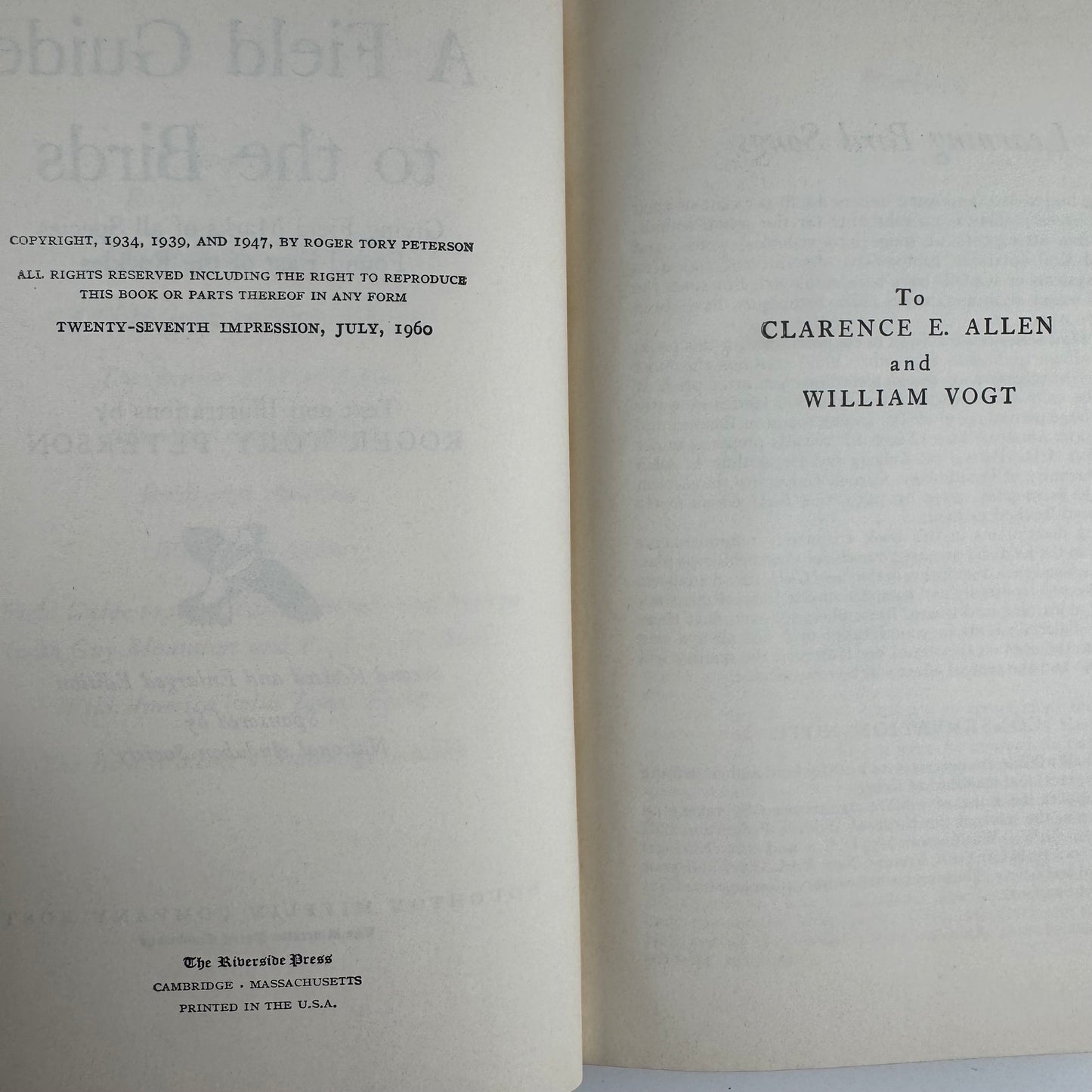Roger Tory Peterson Set, A Field Guide to Western Birds and Field Guide to the Birds