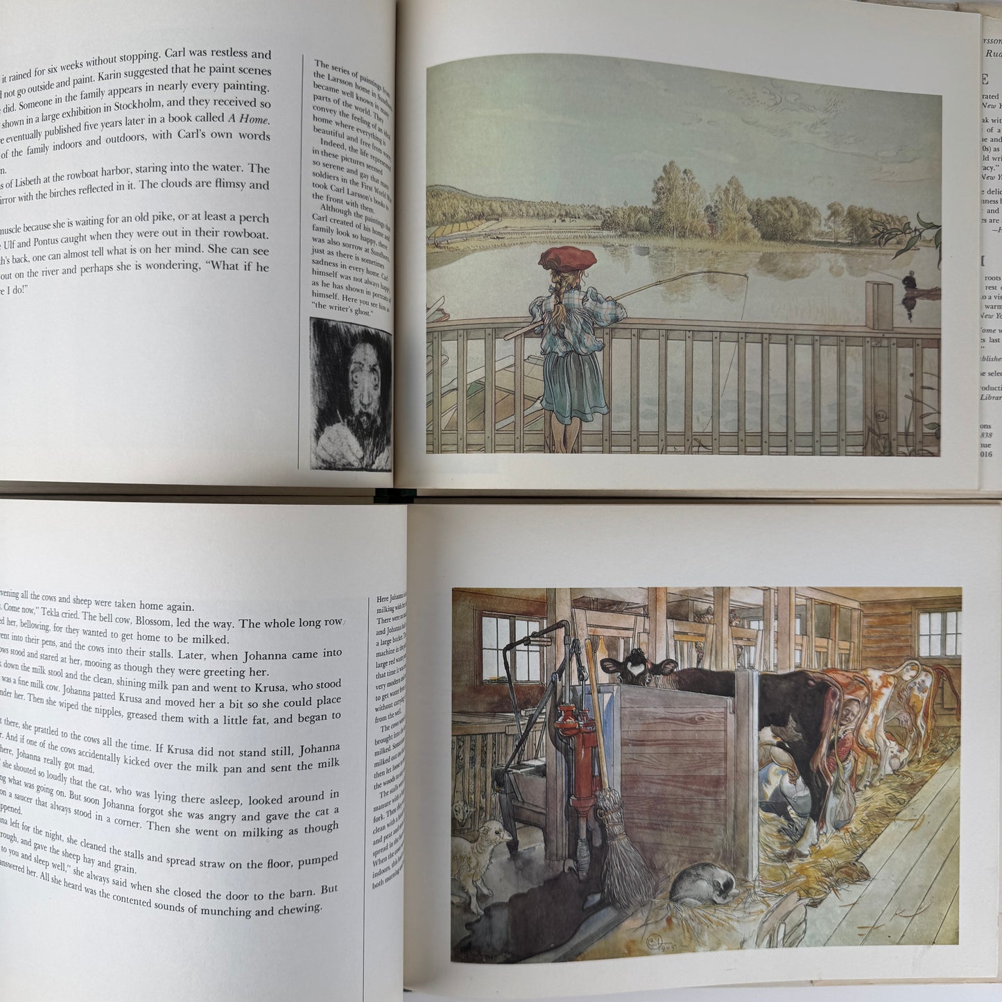 Set of 2 Carl Larrson Books: A Family and A Farm, Lennart Rudstrom, Vintage Hardcover
