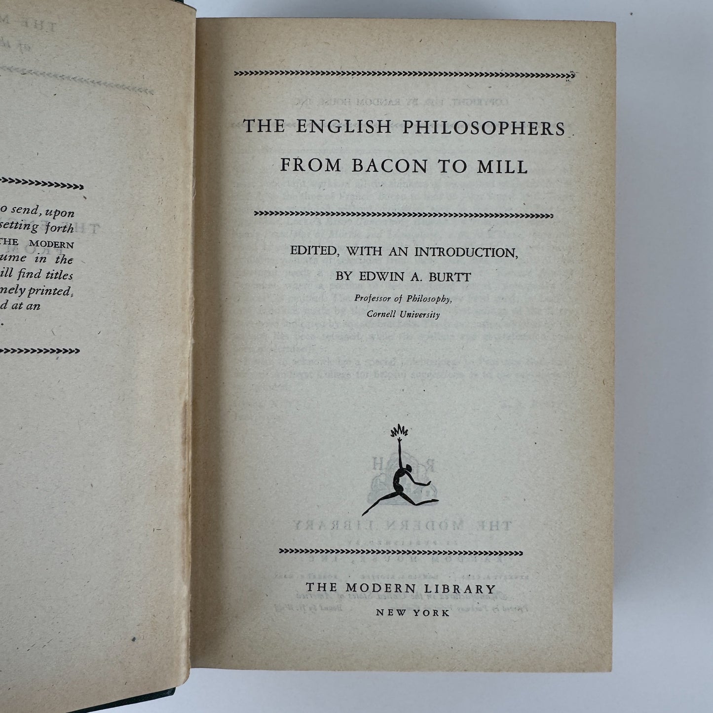 The English Philosophers — Modern Library Giant 1939 — Vintage Philosophy Anthology Hardcover