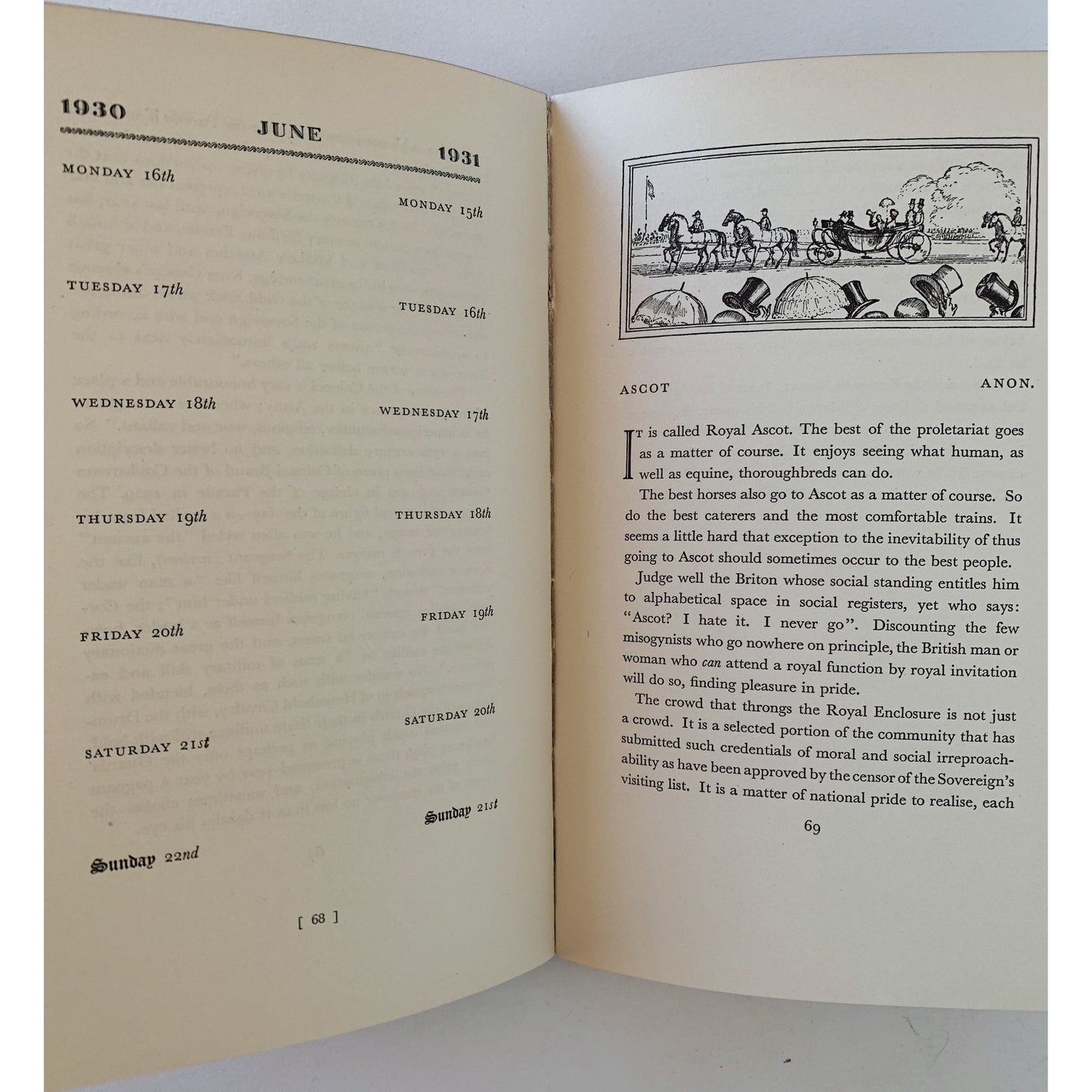 The New Forget-Me-Not: A Calendar, Unused Vintage Day Diary for 1930-1931
