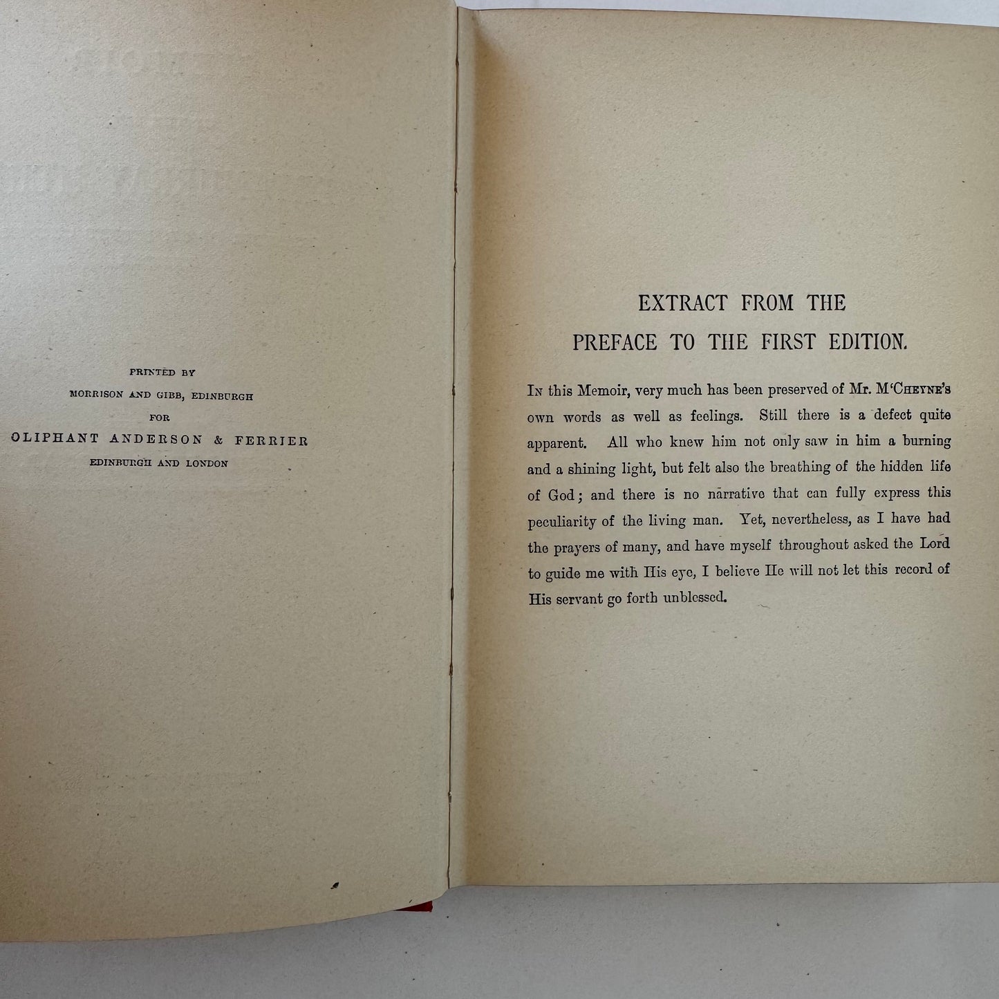 Memoir of the Rev. Robert Murray M'cheyne, Andrew A. Bonar, Antique Red Ornate Hardcover