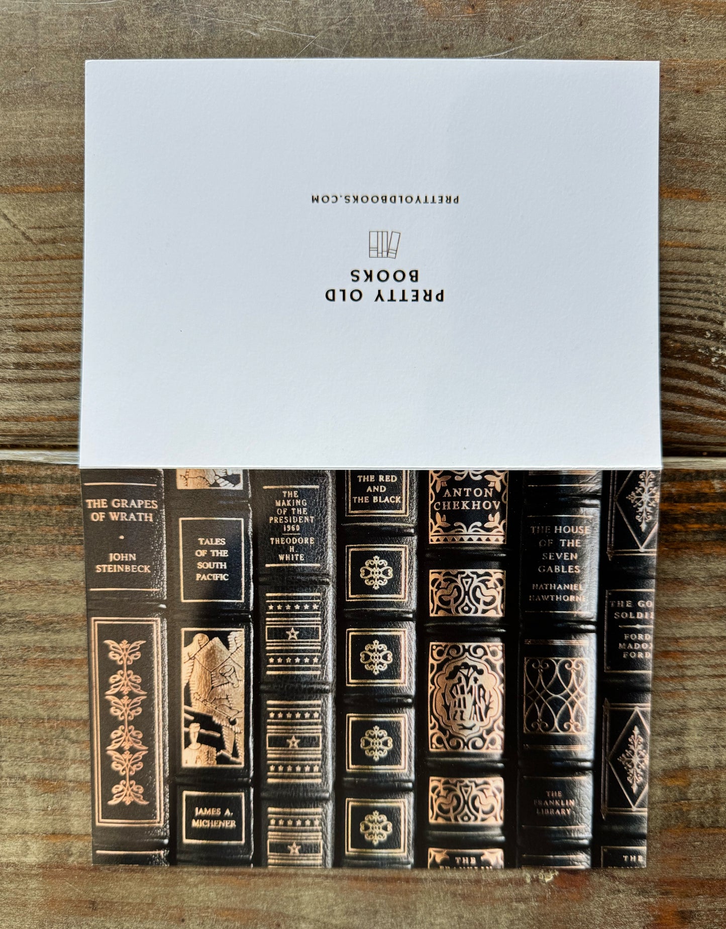 Pretty Old Books Folded Note Cards, Large 5 x 7