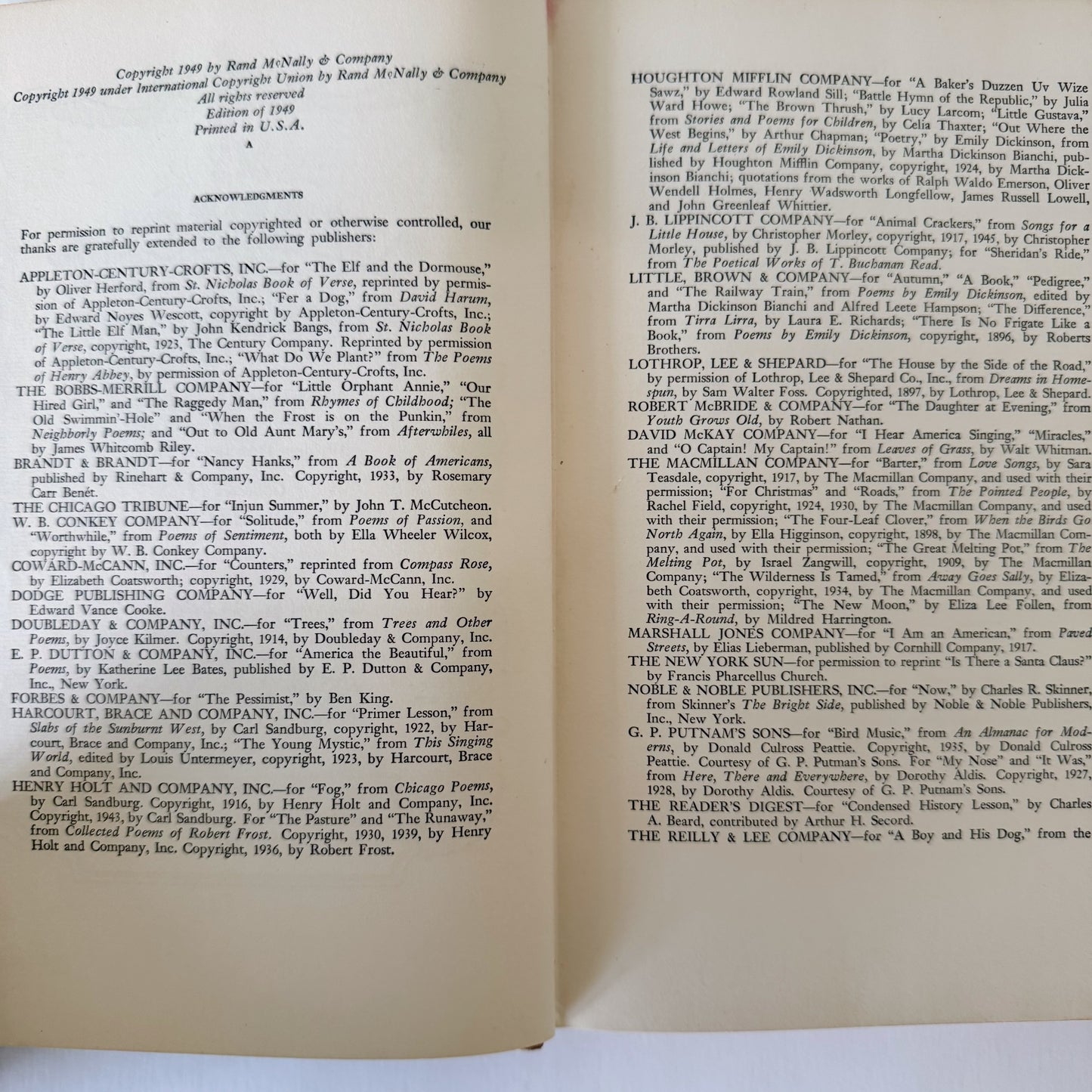 My American Heritage: A Collection of Songs, Poems, Speeches, Sayings, and Other Writings Dear to Our Hearts, 1949
