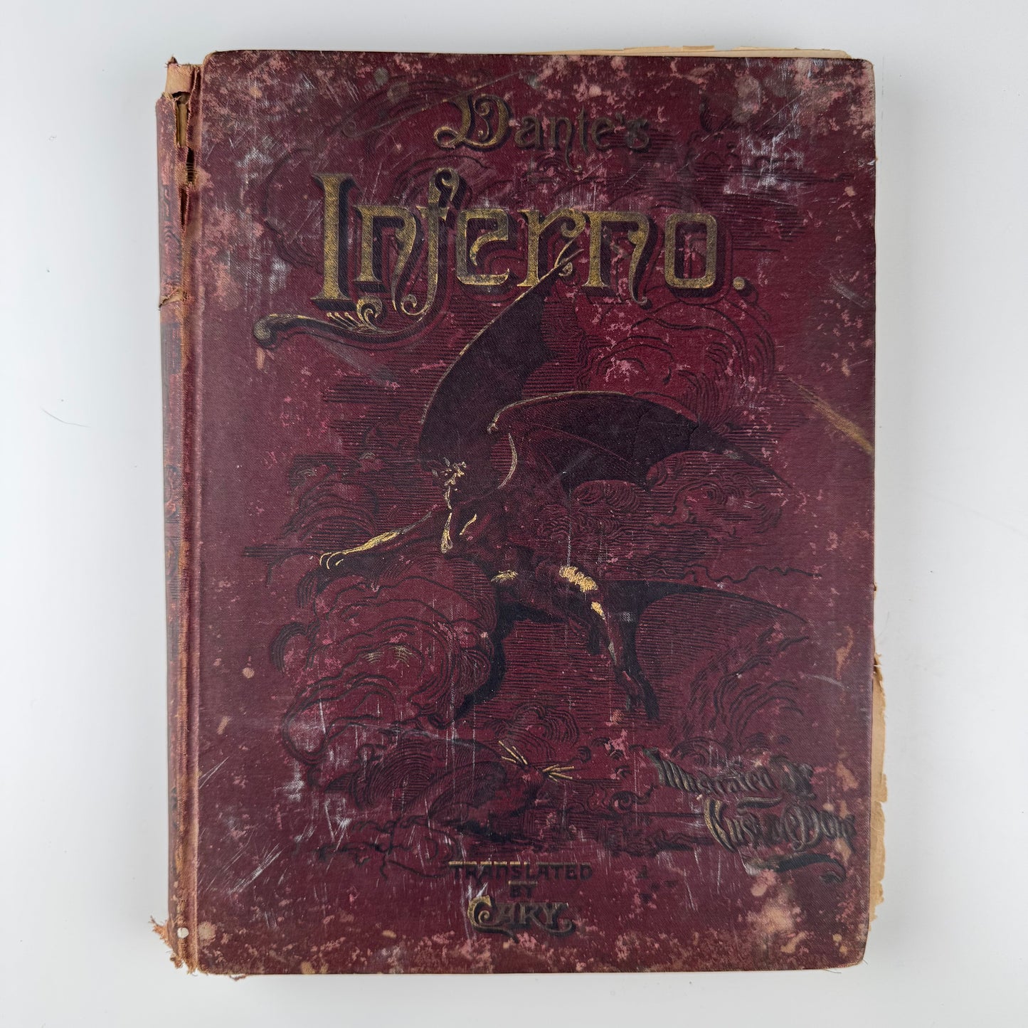 Dante's Inferno, 1892 Illustrated Oversized Hardcover, Gustave Dore, Translated by Cary