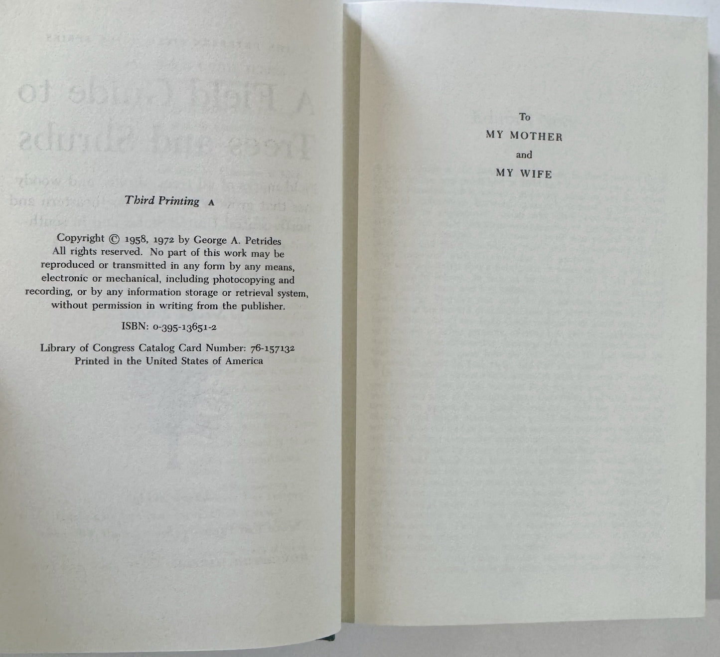 A Field Guide to Trees and Shrubs, Roger Tory Peterson 1972 Hardcover