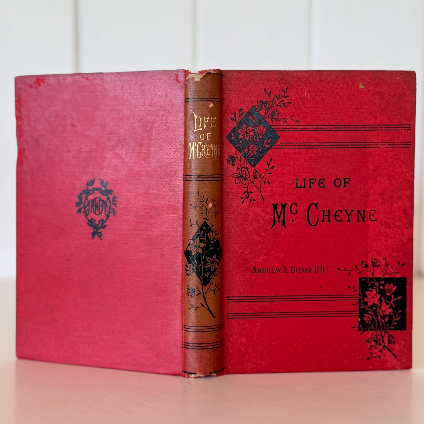 Memoir of the Rev. Robert Murray M'cheyne, Andrew A. Bonar, Antique Red Ornate Hardcover