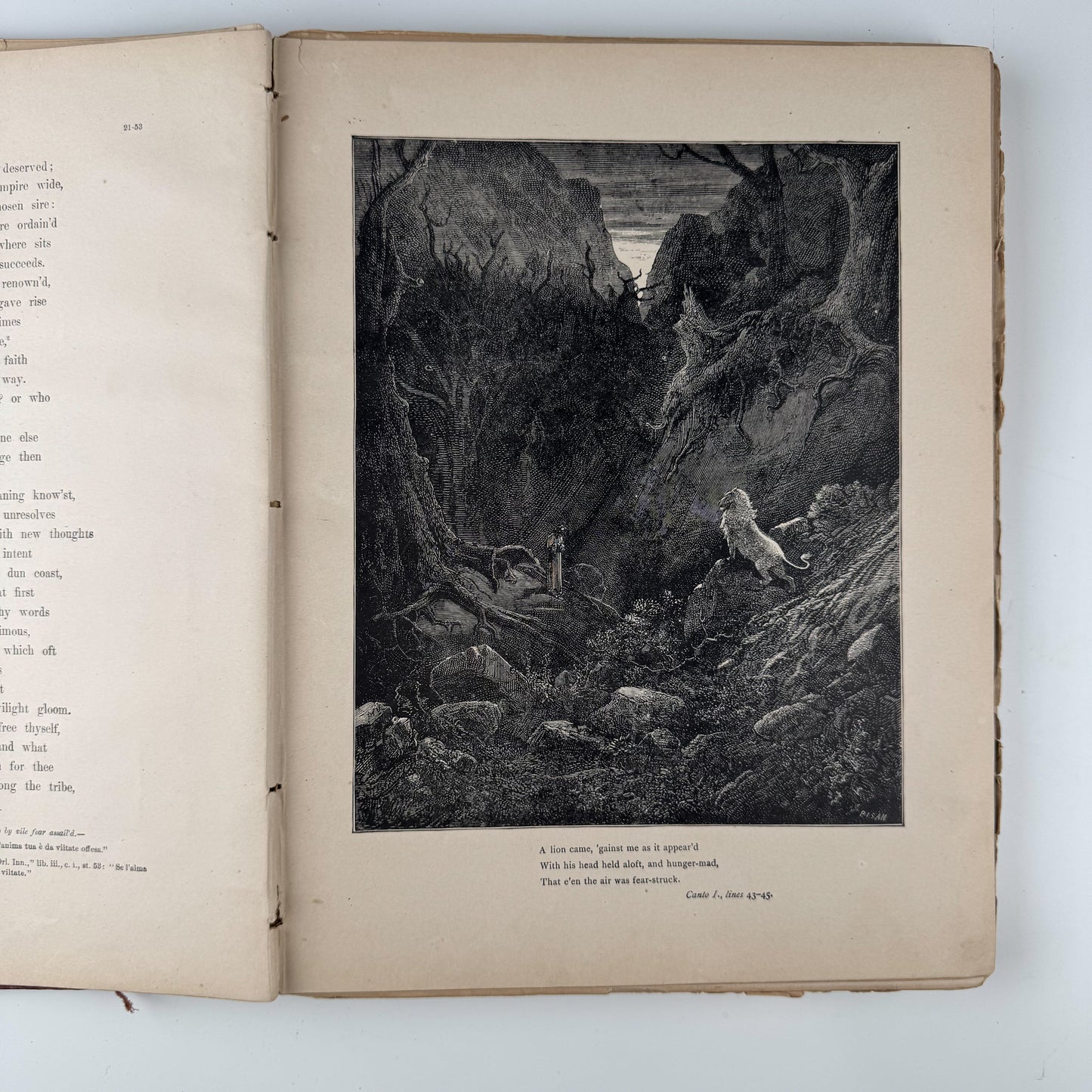 Dante's Inferno, 1892 Illustrated Oversized Hardcover, Gustave Dore, Translated by Cary