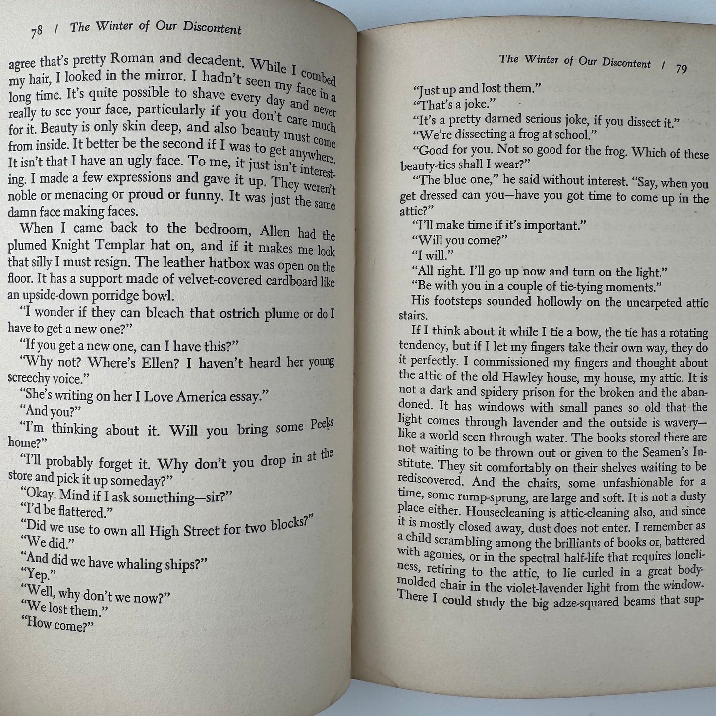 The Winter of Our Discontent, John Steinbeck, 1961 First Edition Hardcover with Dust Jacket