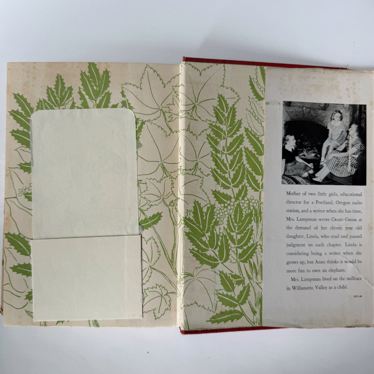 Crazy Creek, Evelyn Sibley Lampman, 1949 Hardcover with Jacket