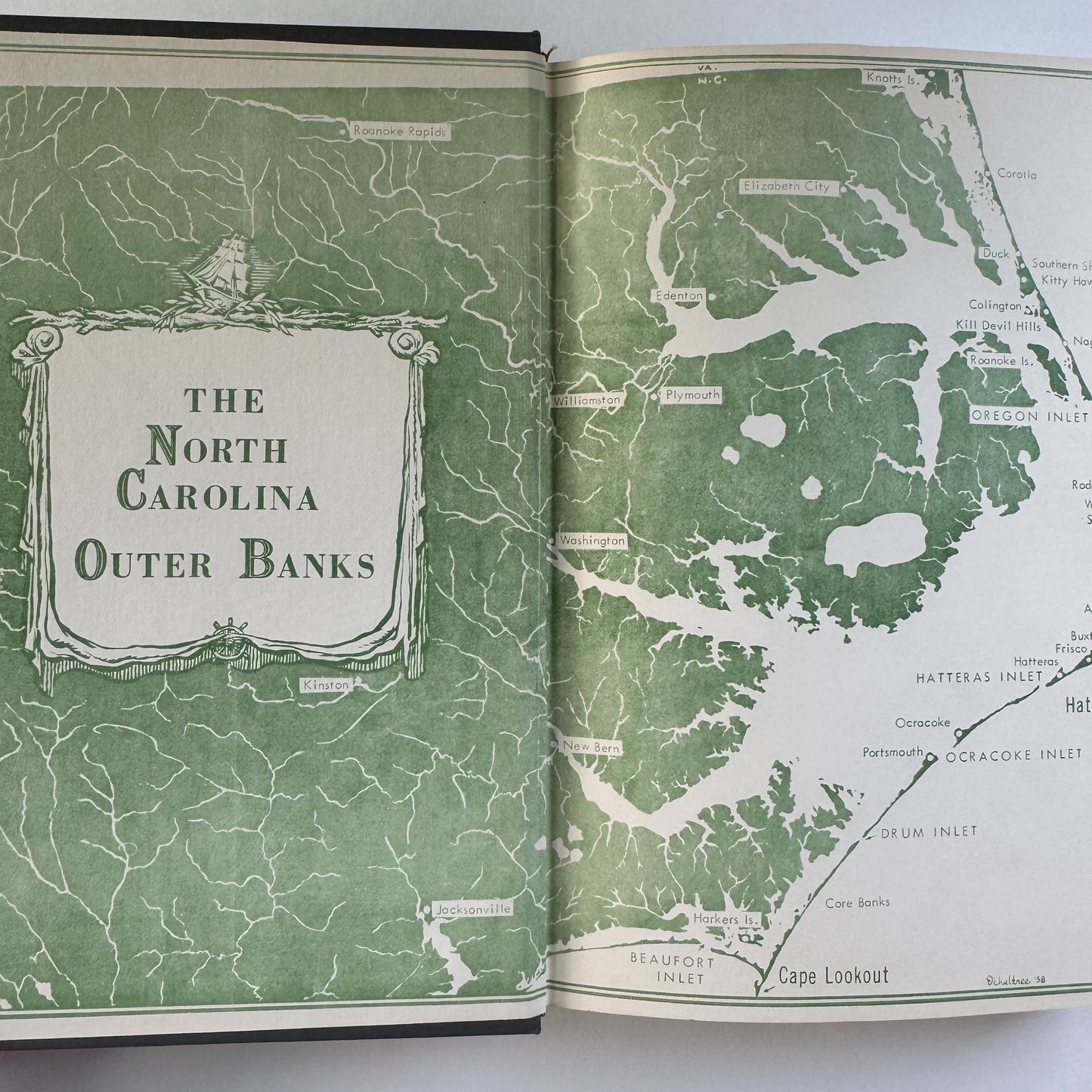 The Outer Banks of North Carolina, David Stick, 1958, SIGNED Hardcover