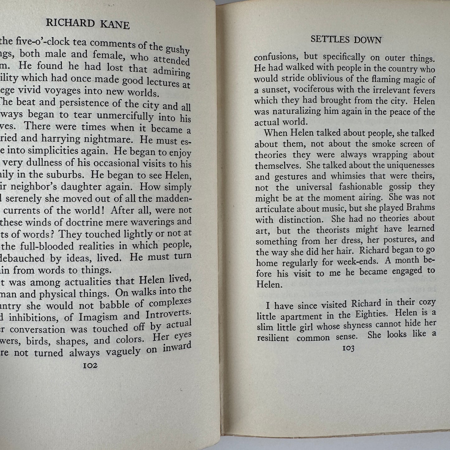 Richard Kane Looks at Life — Irwin Edman — 1926 Vintage Novel by American Philosopher