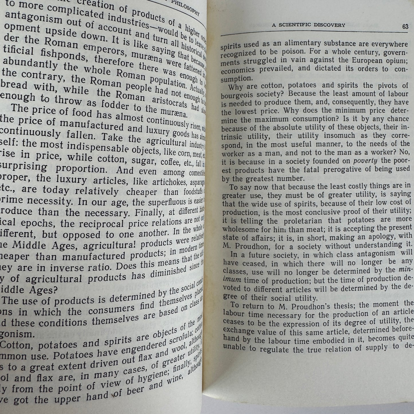 The Poverty of Philosophy — Karl Marx — Vintage Political Theory & Economics Book, 1969