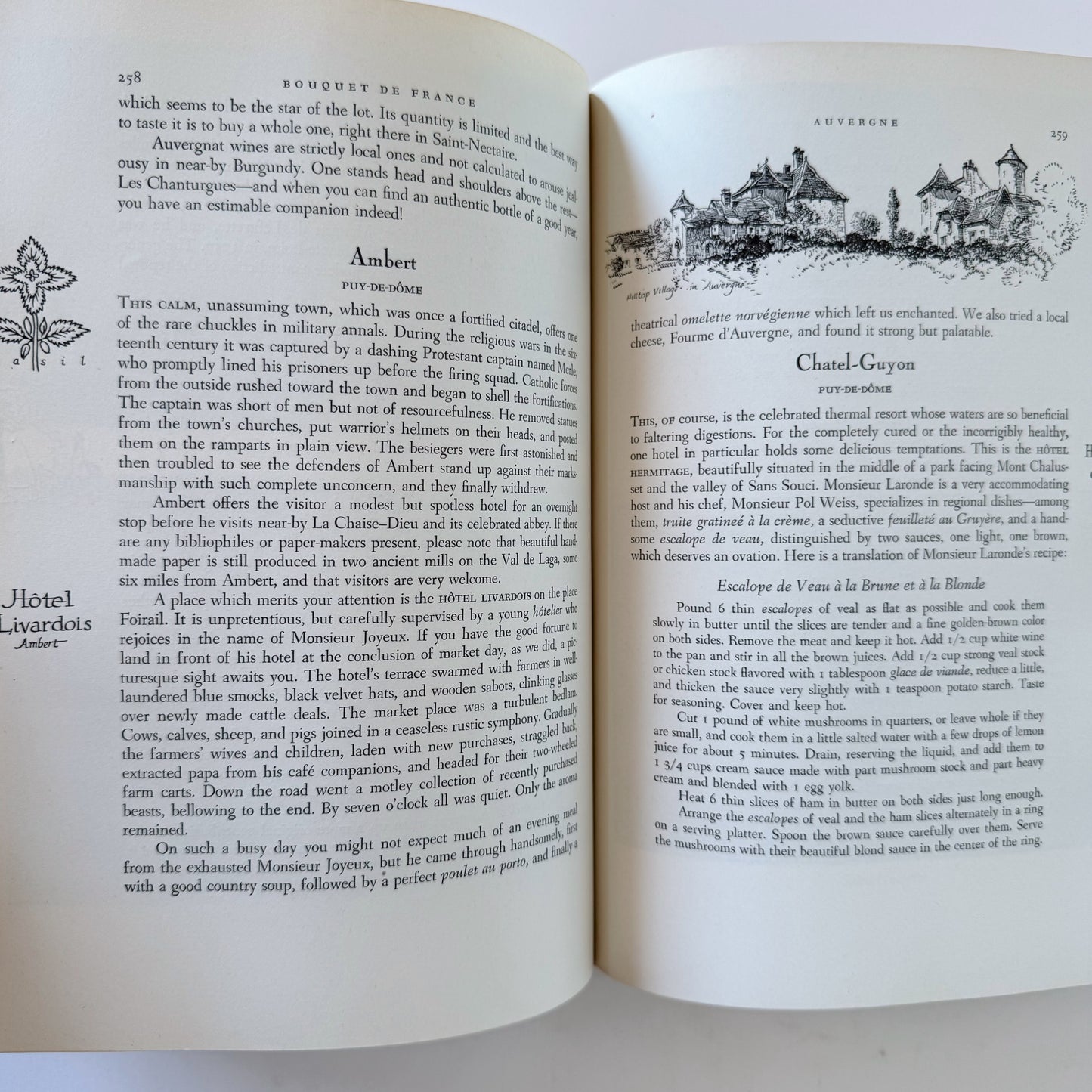 Bouquet De France, 1952 Cookbook and Travelogue, Samual Chamberlain