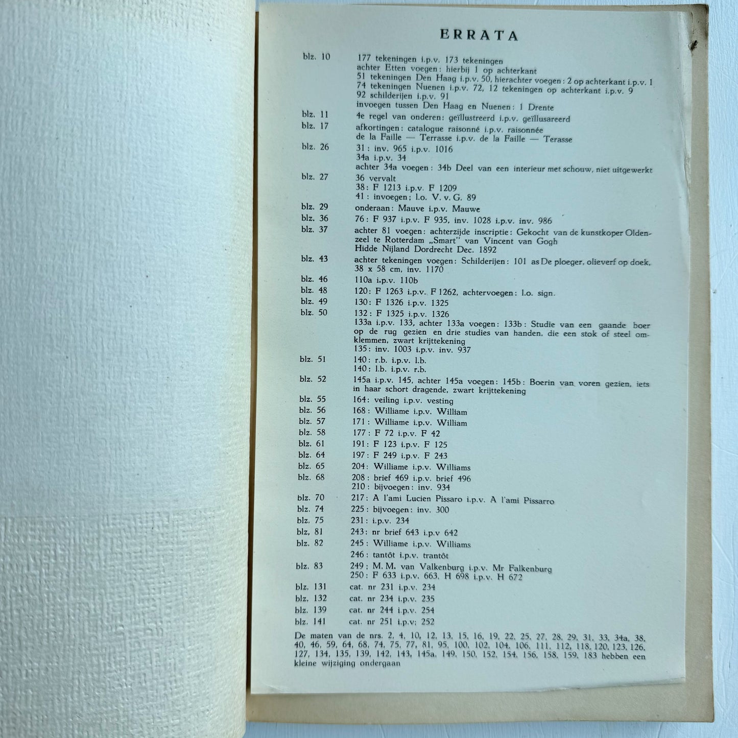 Catalog of 264 Works of Vincent Van Gogh in The Kröller-Müller Museum, 1949