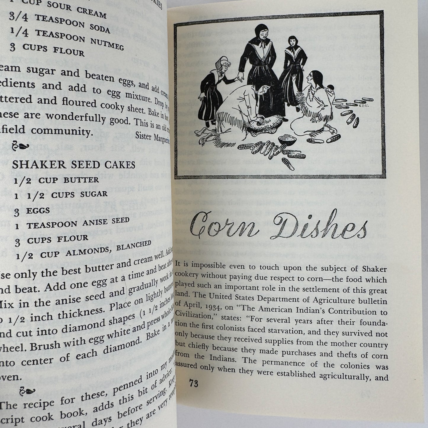 The Shaker Cook Book: Not By Bread Alone, Caroline Piercy, 1953 Vintage Hardcover
