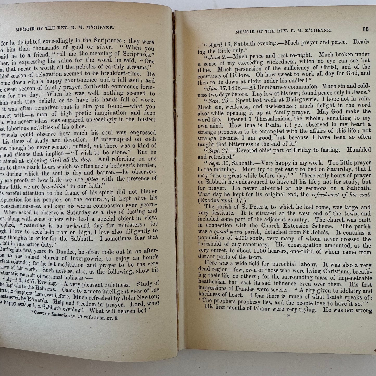 Memoir of the Rev. Robert Murray M'cheyne, Andrew A. Bonar, Antique Red Ornate Hardcover