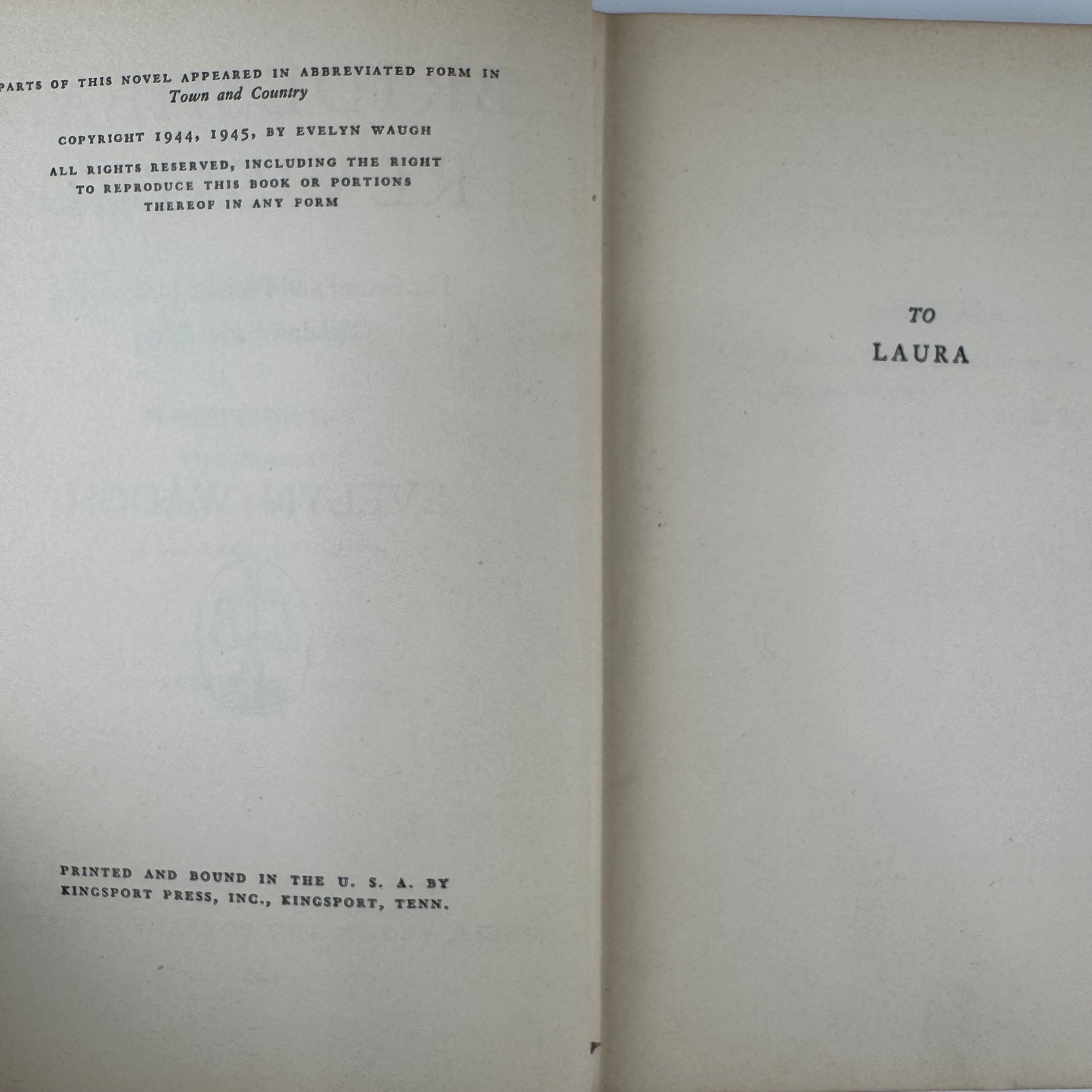 Brideshead Revisited, Evelyn Waugh, 1945 Hardcover