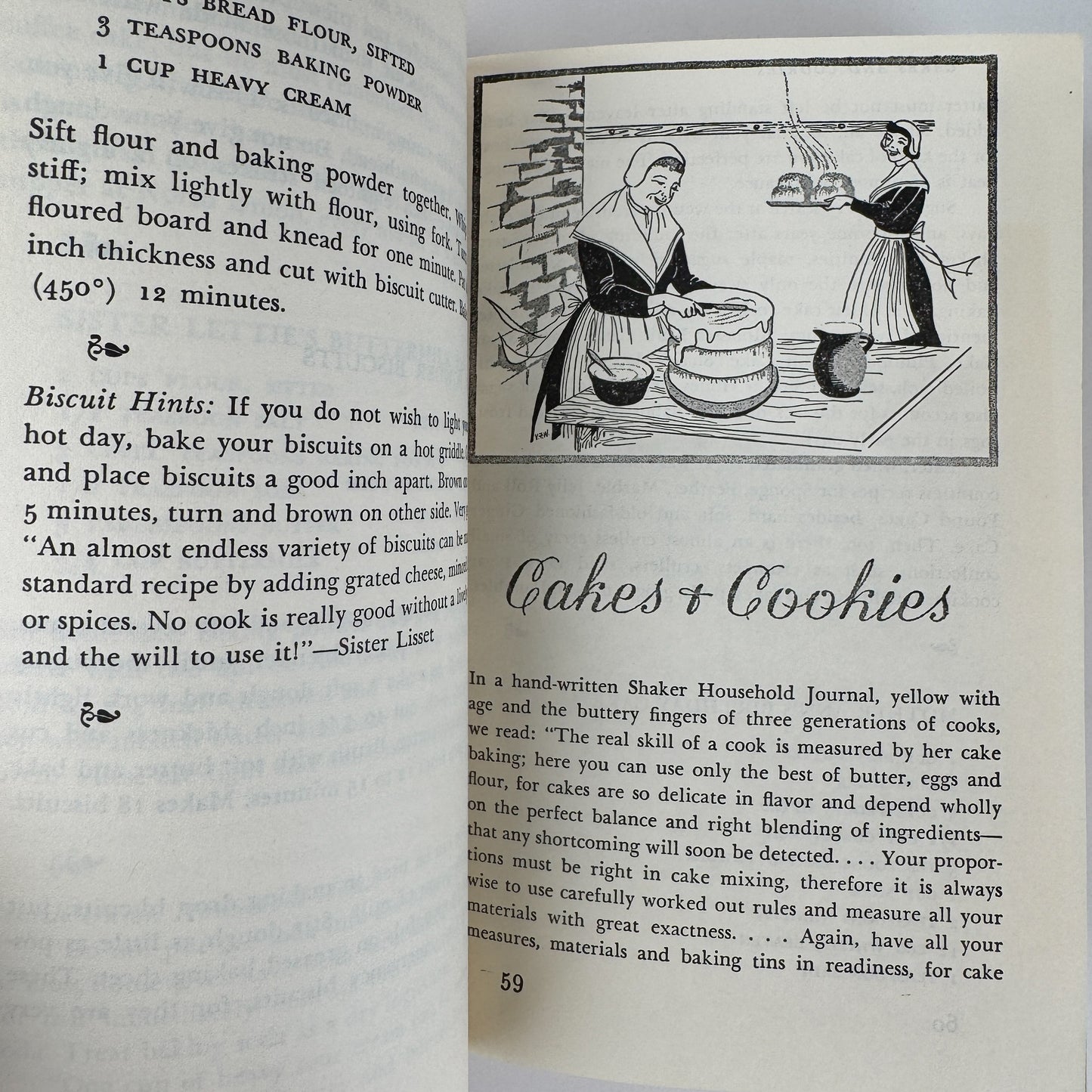 The Shaker Cook Book: Not By Bread Alone, Caroline Piercy, 1953 Vintage Hardcover