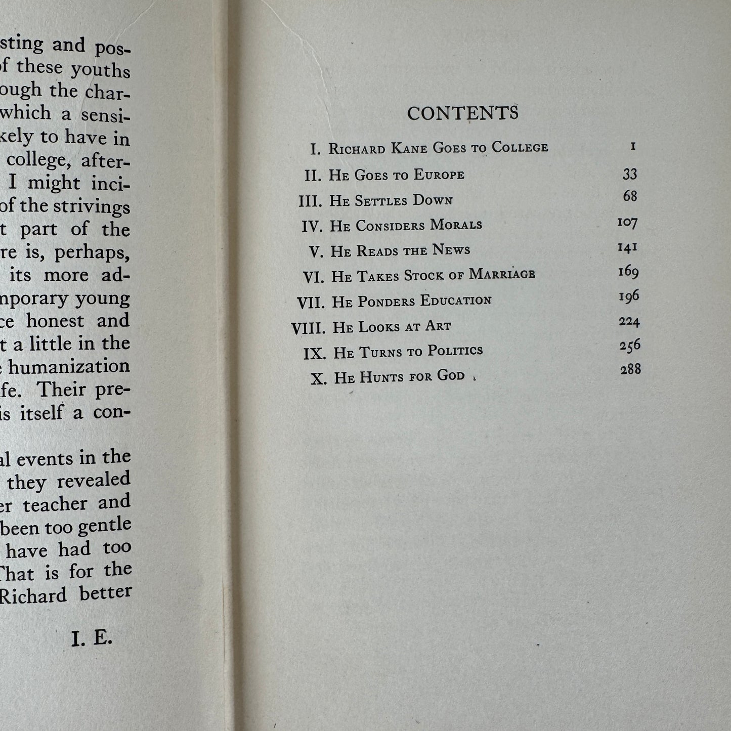 Richard Kane Looks at Life — Irwin Edman — 1926 Vintage Novel by American Philosopher