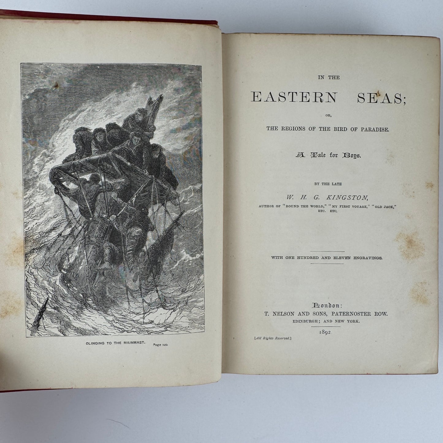In the Eastern Seas, The Kingston Library, 1892 Boys' Young Adult Adventure Novel Hardcover