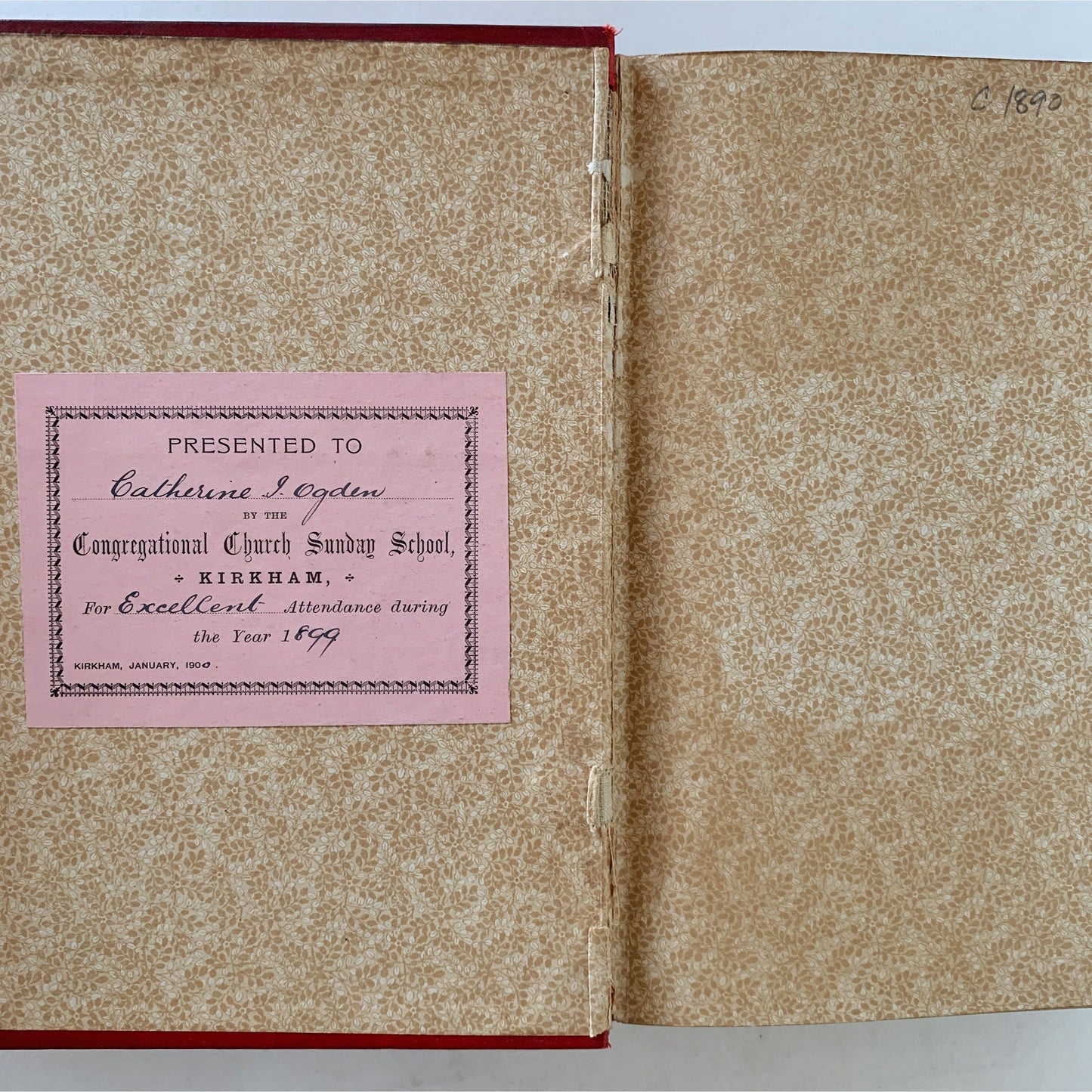 The Two School Girls and Other Tales, Red Antique Hardcover, 1899