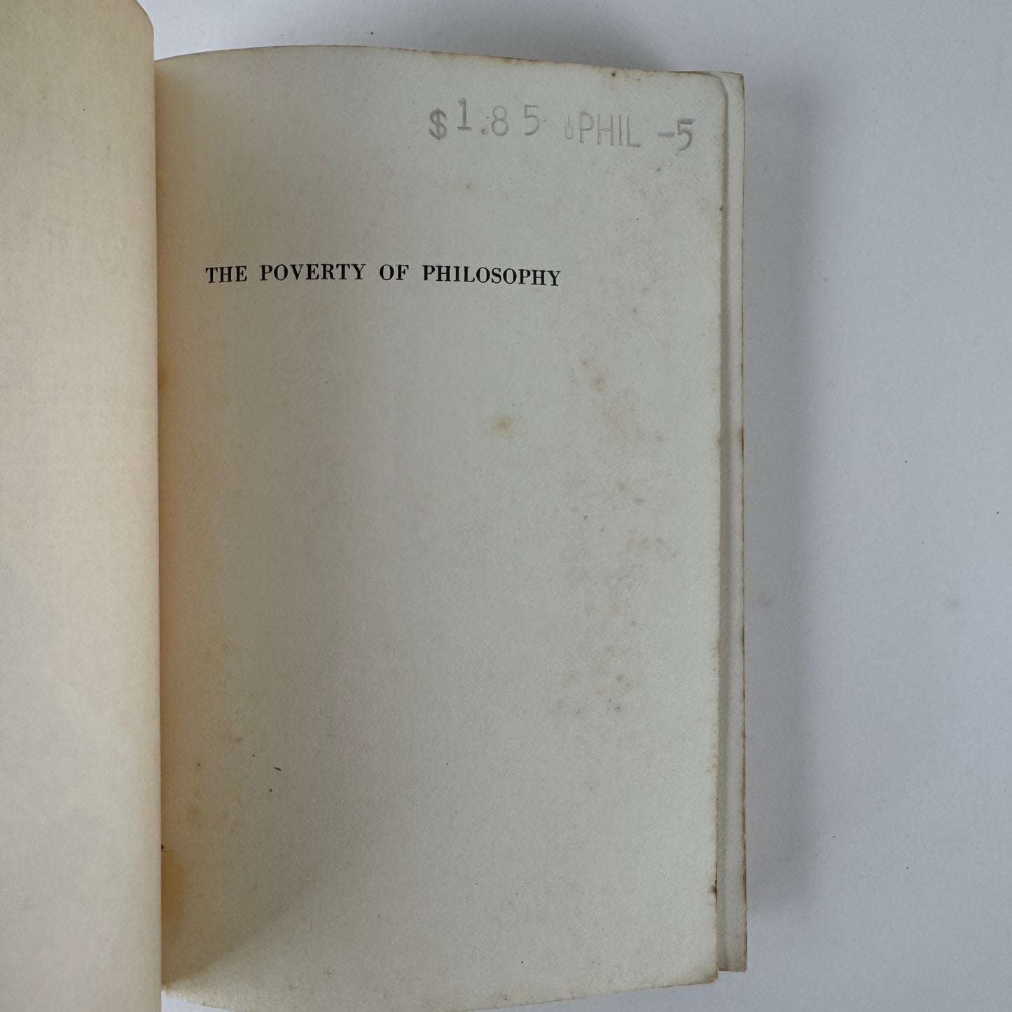 The Poverty of Philosophy — Karl Marx — Vintage Political Theory & Economics Book, 1969