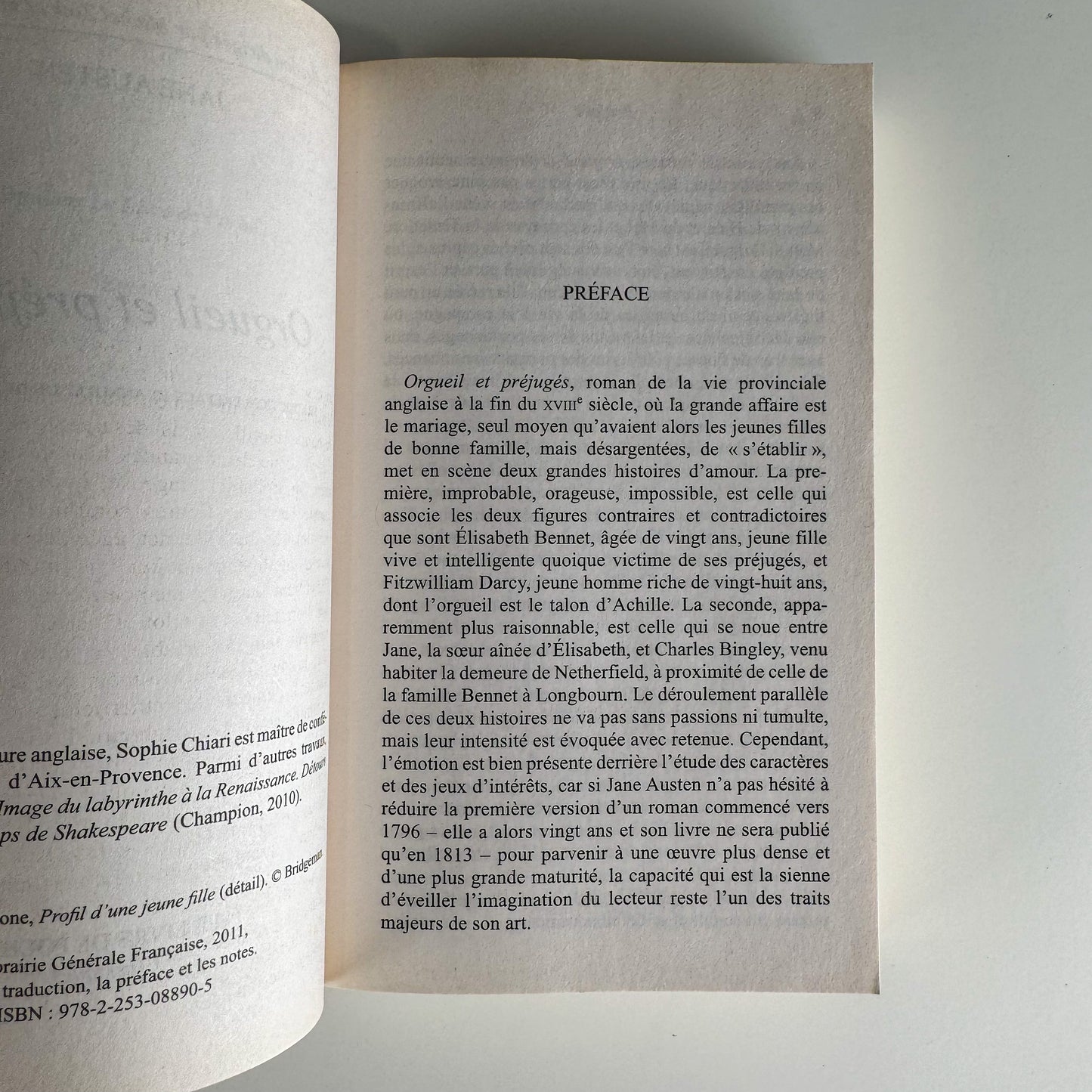 Pride and Prejudice, Jane Austen, Les Classiques de Poche, French Language Paperback 2011