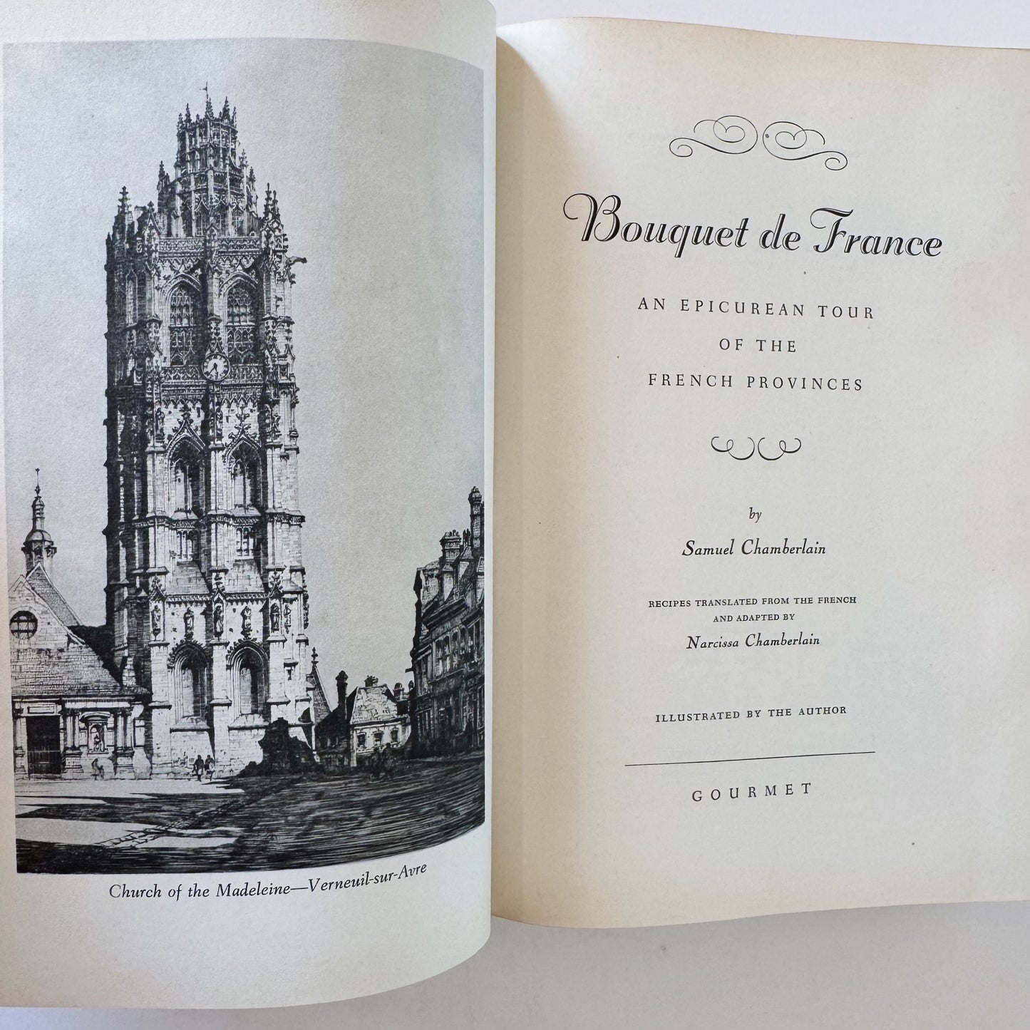 Bouquet De France, 1952 Cookbook and Travelogue, Samual Chamberlain