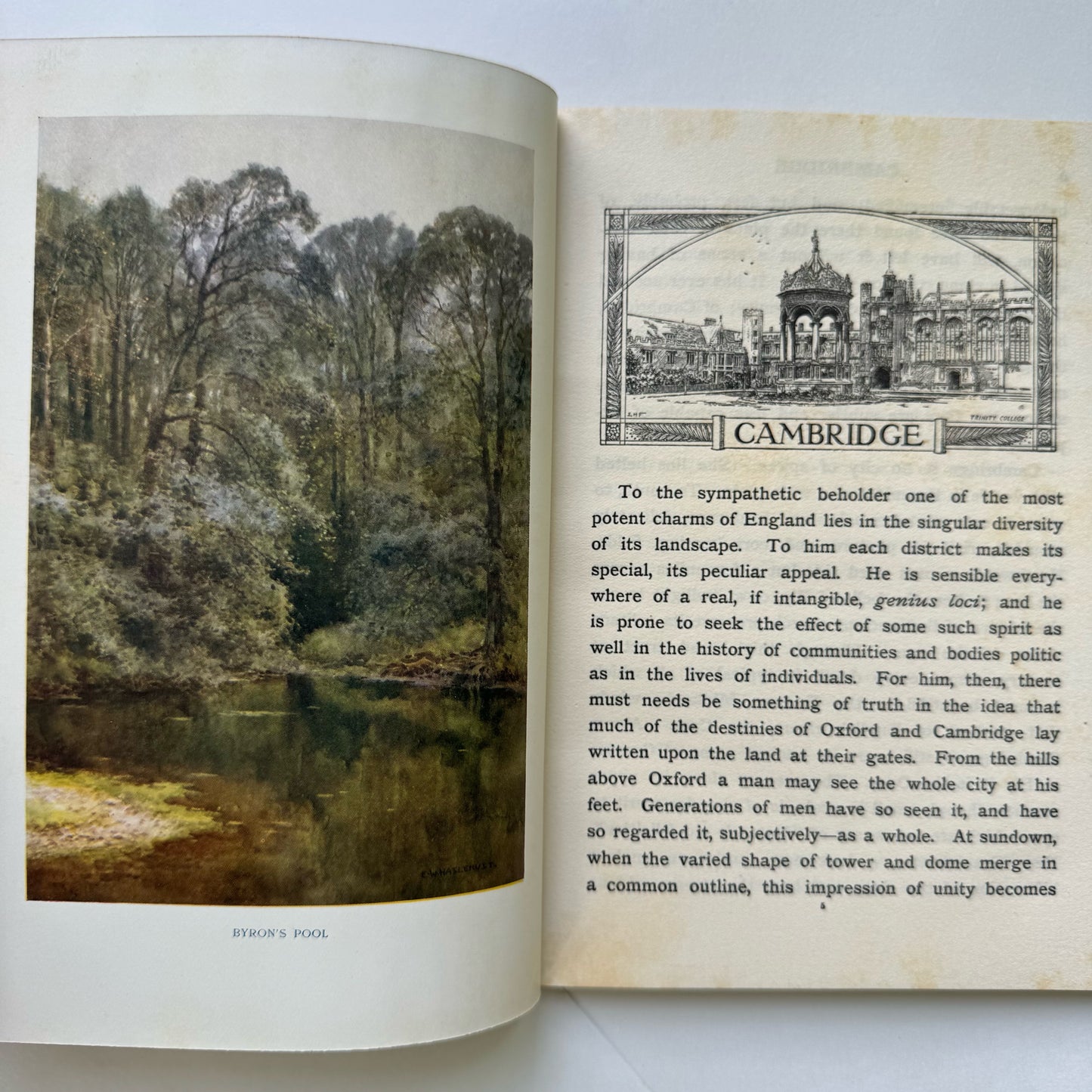 Cambridge Described by Noel Barwell Painted by E.W. Haselhust, Vintage Travel Guide